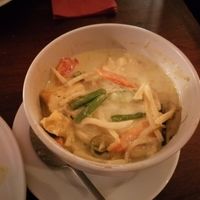 Green curry with tofu and coconut rice at Sabai Thai in Brighton