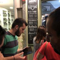 Menu at Falafellas in Athens