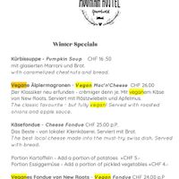 Vegane Älplermagronen - Vegan Mac'n'Cheese CHF 26.00

Veganes Fondue von New Roots - Vegan Fondue CHF 24.00 p.P at Mountain Hostel Gimmelwald in Gimmelwald