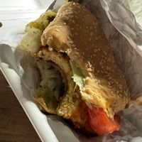 Tofu burger  at Indian Burgers Joint in Vancouver