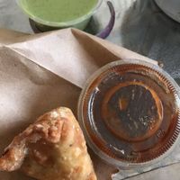 Mini Sambosa 6pcs in paper bag at Golden Spoon Vegetarian Restaurant in Abu Dhabi
