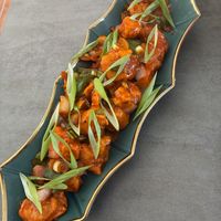 The Chilly Soya Chaap (Vegan)  at Golden Spoon Vegetarian Restaurant in Abu Dhabi