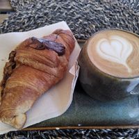 Hazelnut cream filled croissant at Mister Coffee Bistrò in Bologna