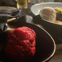 (Vegan) red fruit sobet  at Ammilos Restaurant in Santorini