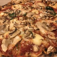 Margarita with mushrooms and vegan cheese  at Piec Na Szewskiej in Wroclaw