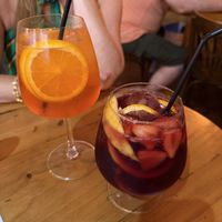 Aperol spritz and sangria  at Estamos Sembrados in Malaga