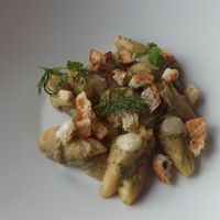 Gnocchi alla crema di carciofi e gocce di crema al limone at Ristorante Come in Famiglia in Rivoli