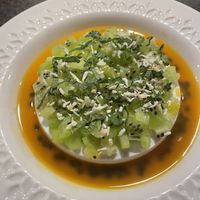 Kiwi, passionfruit and coconut panacotta  at Pompei in Tartu