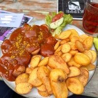 Vegane Currywurst / Vegan curry sausage  at Kippe 23 in Karlsruhe