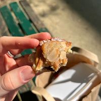 croassant with almond and chocolate. gooood. a little heavy, not as airy, but damn good.   at La Mauvaise Herbe in Paris