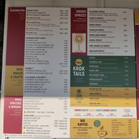 Drinks menu at Krokodü am CopaBeach in Vienna