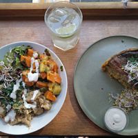 double potato salad and quiche at HappenPappen in Hamburg