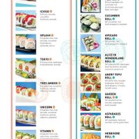 Vegetarian menu (right column) at Hooked On Sushi in San Marcos