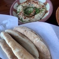 Baba ganoush and pita  at Beit Rima in San Francisco