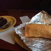 Falafel wrap and vegan chocolate cake at Big Fresh in Framingham