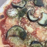 Pizza with aubergine and eggplant  at 5/5 Falafel in Tampere