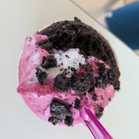 Dark choc & dragon fruit flavours with Oreo crumble topping at Limon & Menta in Mojacar
