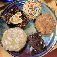 There were 3 types of cookie sandwich with frosting filling and 3 types of brownies (rocky road and oreo and a mixture of party food toppings) at Sweet Haven Bakery in Citrus Heights