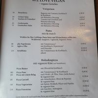 Vegan menu at Pizzeria Piccolo in Sonthofen