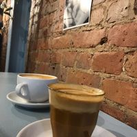 House made vegan milk coffees at Pourquoi Pas Espresso Bar in Montreal