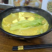 Curry noodle dish at Vegan Lovers in Macau