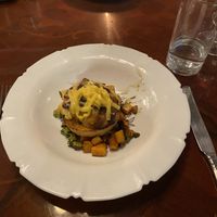 Taster menu butternut squash and potato  at The Priory Hotel in Louth