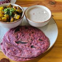 Aalu + Laccha Paratha at Aahaar in Dharamshala