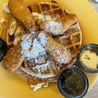 Chikn waffle with banana/cinnamon   at The Wafflery in Charlotte