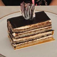 Opera cake - with a birthday candle for me at Kynd Baker in Surabaya