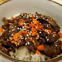 Gyutan donburi at Kynd Baker in Surabaya