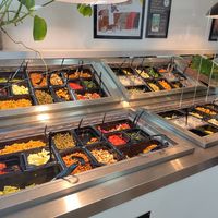 Saladbar (not all vegan) at Kylling & Co Ringkøbing in Ringkoebing