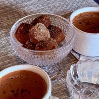 Wintery Bon bons with hot chocolatee  at Coquelicot Gallery and Cafe in Palatine