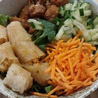 Amazing Vegan Bò bún with delicious vegan meat at DiDi in Paris