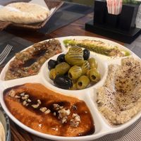 Dip platter (we exchanged labneh for hummus but not pictured)   at Zaytoon  in Bukhara