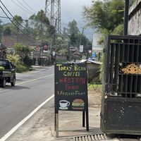 Vegan food sign  at Joenats Treasure Fun Bar in Tabanan