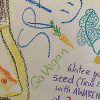 How will anyone know we’re vegan if we don’t write it on the wall?   at Joenats Treasure Fun Bar in Tabanan