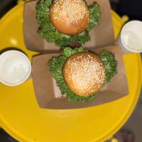 Giant burgers at LoviGo Vegan in Da Nang