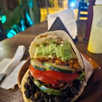 Vegan arepa at Sweet Spot in Montanita