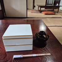 Tiered bento box at Traditional Japanese House NAKAMURA - 古民家なかむら  in Fujikawaguchiko