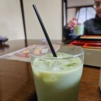 iced matcha latte at Traditional Japanese House NAKAMURA - 古民家なかむら  in Fujikawaguchiko