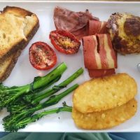 The "big" breakfast. Needs sauce and moisture. at Basket Brothers in Sydney