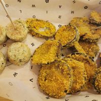 Aubergine and potato and green bean at Flower Burger in Pescara