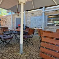 Sitzplätze außen at Biergarten am Kocher in Kuenzelsau