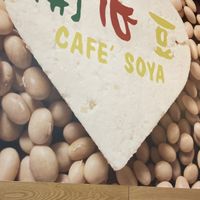 Signage inside  at Cafe Soya in Birmingham