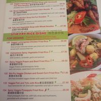 Menu at Cafe Soya in Birmingham