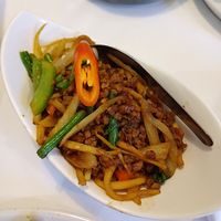 Vegan 'beef' (soy mince) in a rich chilli sauce at Thai One in Colchester