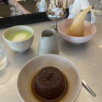 Sticky toffee pudding and poached pear #Veganuary at Holy Carrot in West London