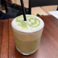 Iced matcha latte  at Holy Carrot in West London