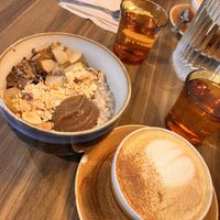 psl and pear porridge  at Morridge in Birmingham