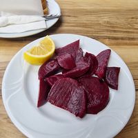 Super yummy beets at Kastrati in Tirana